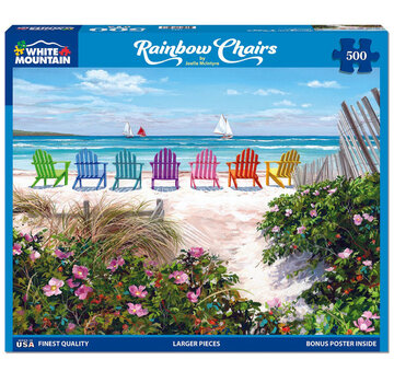 White Mountain White Mountain Rainbow Chairs Puzzle 500pcs
