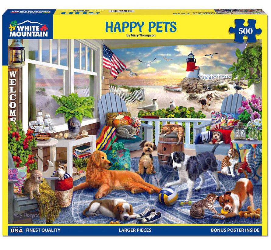 White Mountain Happy Pets Puzzle 500pcs