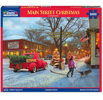 White Mountain FINAL SALE White Mountain Main Street Christmas Puzzle 1000pcs RETIRED