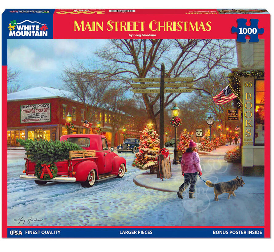 FINAL SALE White Mountain Main Street Christmas Puzzle 1000pcs RETIRED