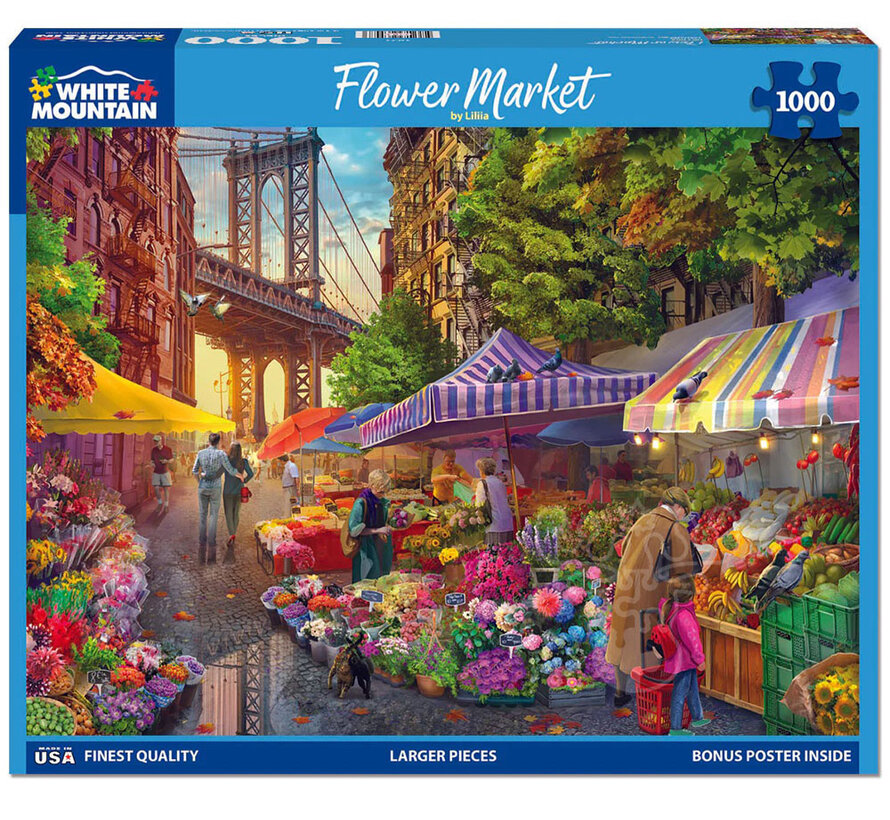 White Mountain Flower Market  Puzzle 1000pcs