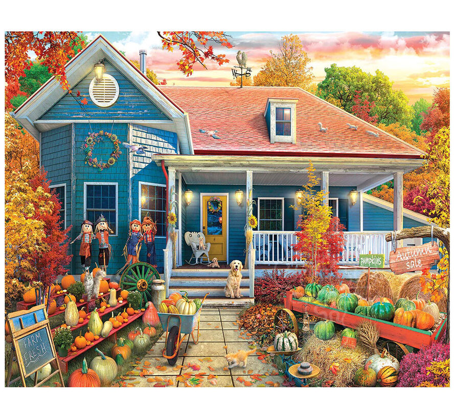 White Mountain Autumn House Puzzle 1000pcs