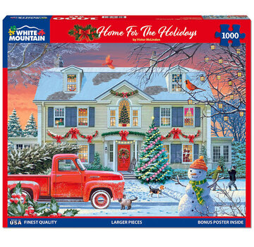 White Mountain White Mountain Mountain Home For The Holidays Puzzle 1000pcs