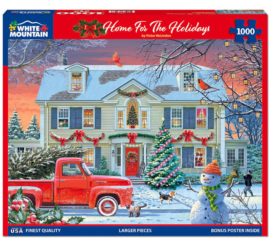 White Mountain Mountain Home For The Holidays Puzzle 1000pcs