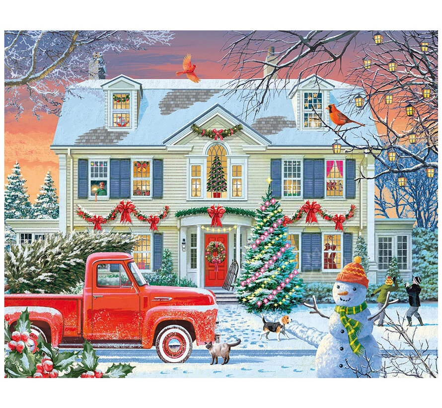 White Mountain Mountain Home For The Holidays Puzzle 1000pcs