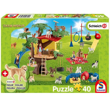 Schmidt Schmidt Happy Dogs Puzzle 40pcs includes 1 Schleich Animal
