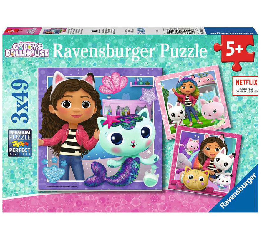 Ravensburger Gabby's Dollhouse: Its Meow Time! Puzzle 3 x 49pcs
