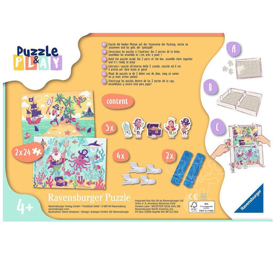 Ravensburger Puzzle & Play: Pirate Adventure Puzzle 2 x 24pcs