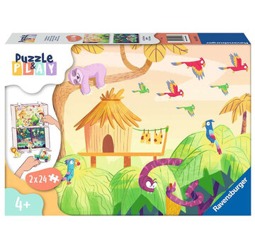 Ravensburger Ravensburger Puzzle & Play: Jungle Exploration Puzzle 2 x 24pcs