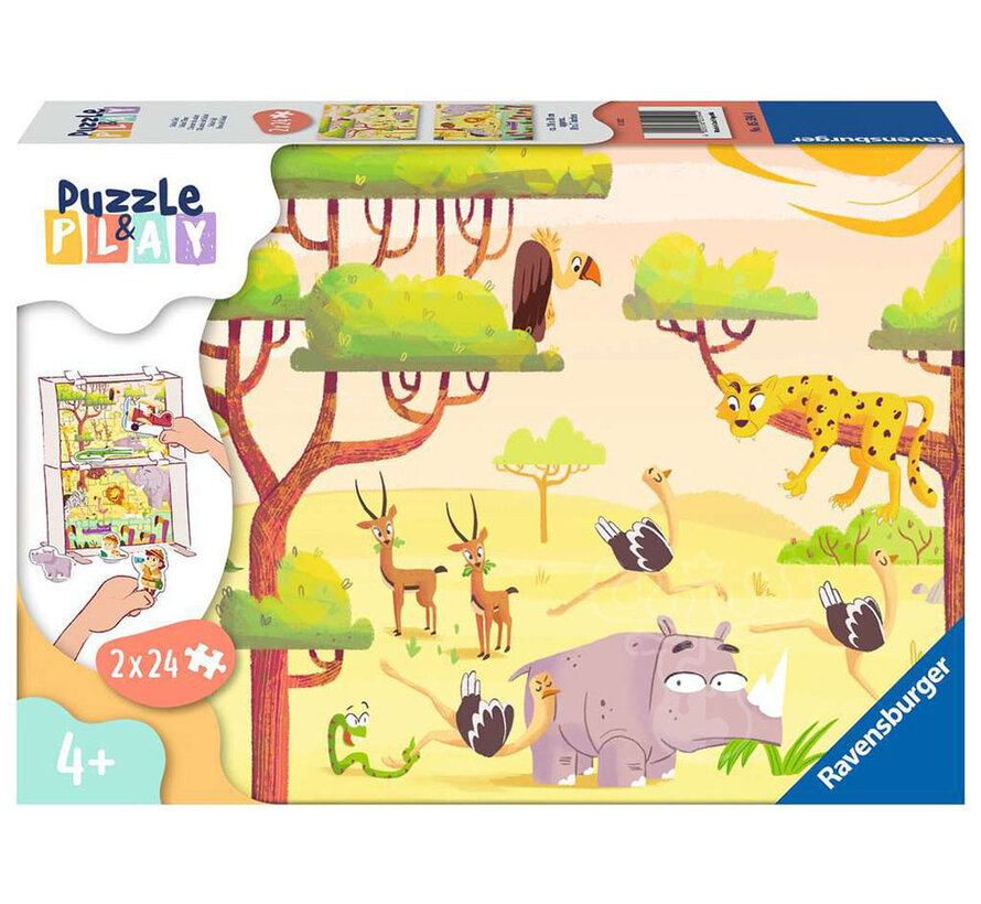 Ravensburger Puzzle & Play: Safari Time Puzzle 2 x 24pcs