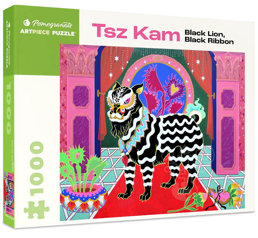 Pomegranate Kam Tsz: Black Lion, Black Ribbon Puzzle 1000pcs