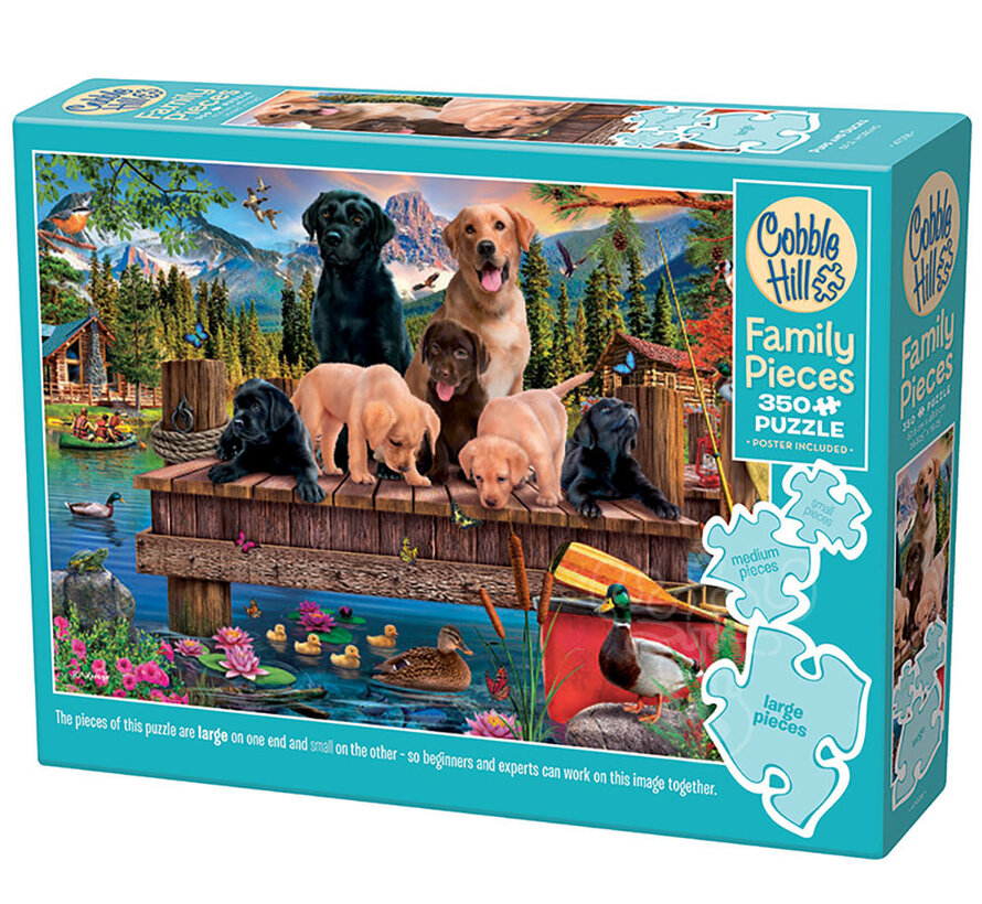Cobble Hill Pups and Ducks Family Puzzle 350pcs