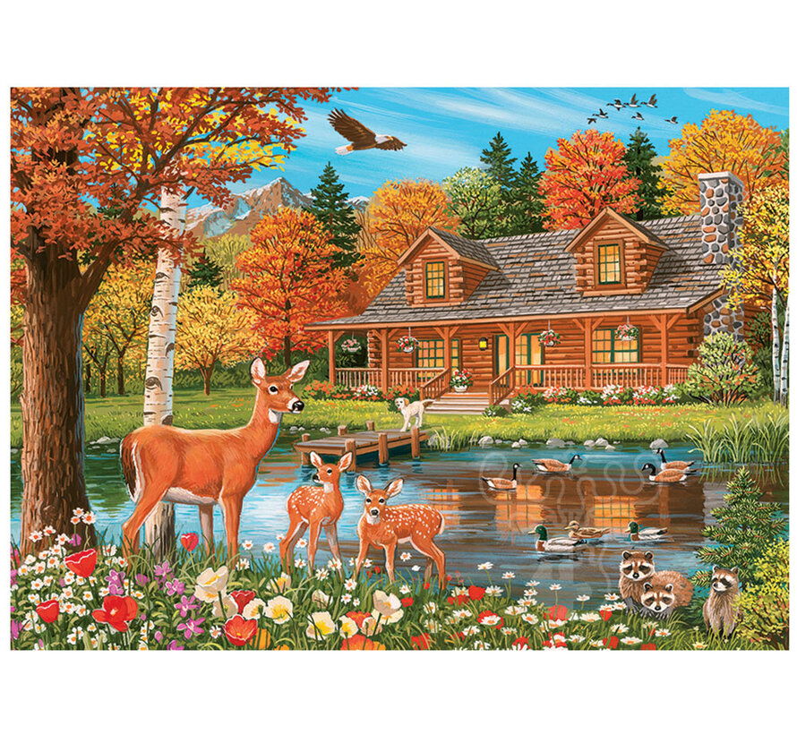 Cobble Hill Cottage Pond Family Puzzle 350pcs