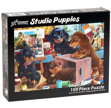 Vermont Christmas Company Vermont Christmas Co. Studio Puppies Puzzle 100pcs