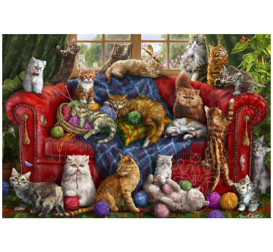 Vermont Christmas Co. Couch Cats Puzzle 100pcs