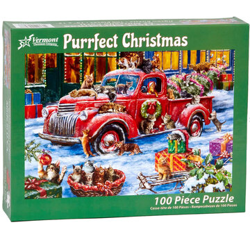 Vermont Christmas Company Vermont Christmas Co. Purrfect Christmas Puzzle 100pcs