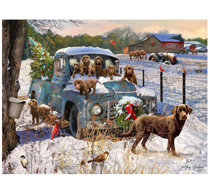Vermont Christmas Co. Christmas Puppies Puzzle 550pcs