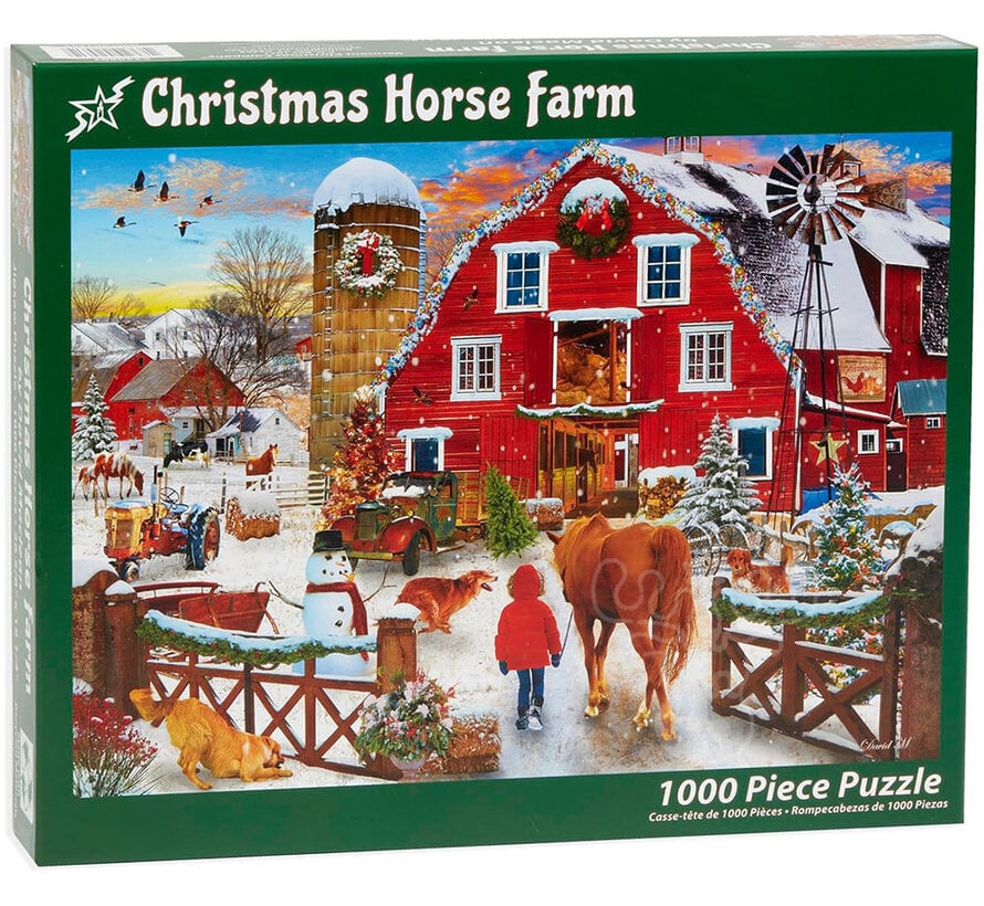 Vermont Christmas Co. Christmas Horse Farm Puzzle 1000pcs