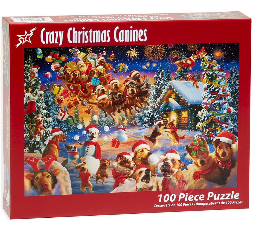 Vermont Christmas Co. Crazy Christmas Canines Puzzle 100pcs