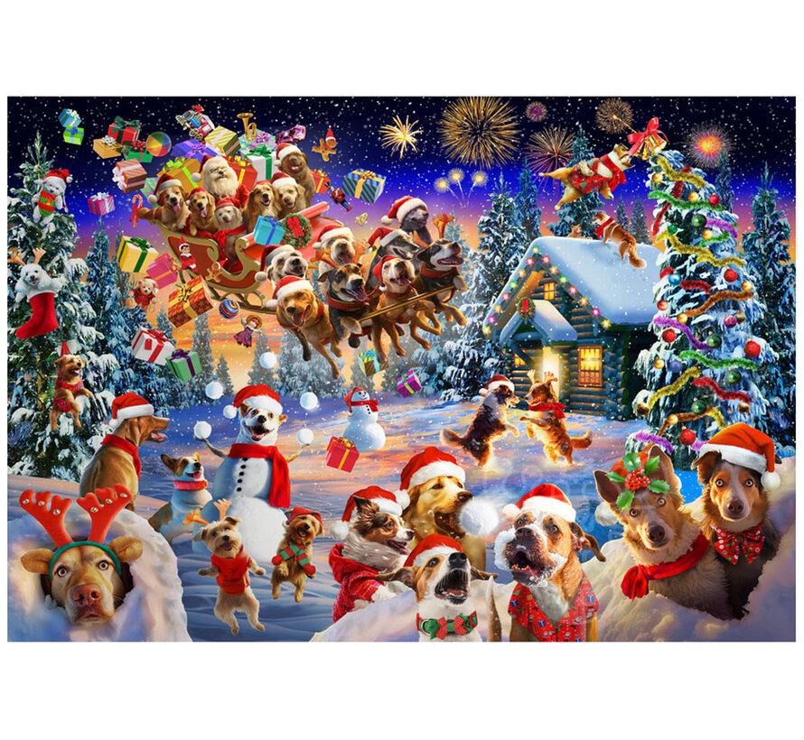 Vermont Christmas Co. Crazy Christmas Canines Puzzle 100pcs