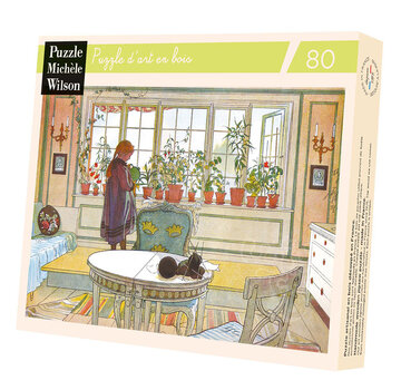 Puzzle Michèle Wilson Michèle Wilson Larsson: Flowers on the Windowsill Wood Puzzle 80pcs