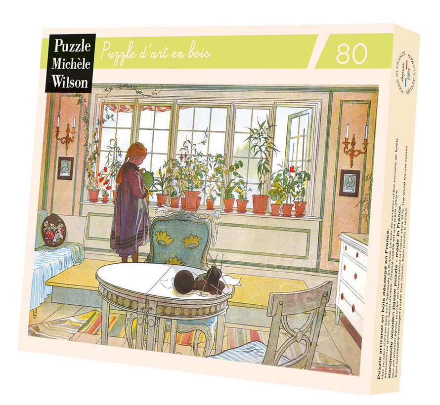 Michèle Wilson Larsson: Fleurs sur la fenetre Wood Puzzle 80pcs
