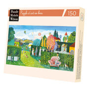 Puzzle Michèle Wilson Michèle Wilson Puppo: The Hedges/Les haies Wood Puzzle 150pcs