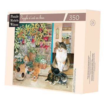 Puzzle Michèle Wilson Michèle Wilson Ivory: Agneatha and her Kittens Wood Puzzle 350pcs