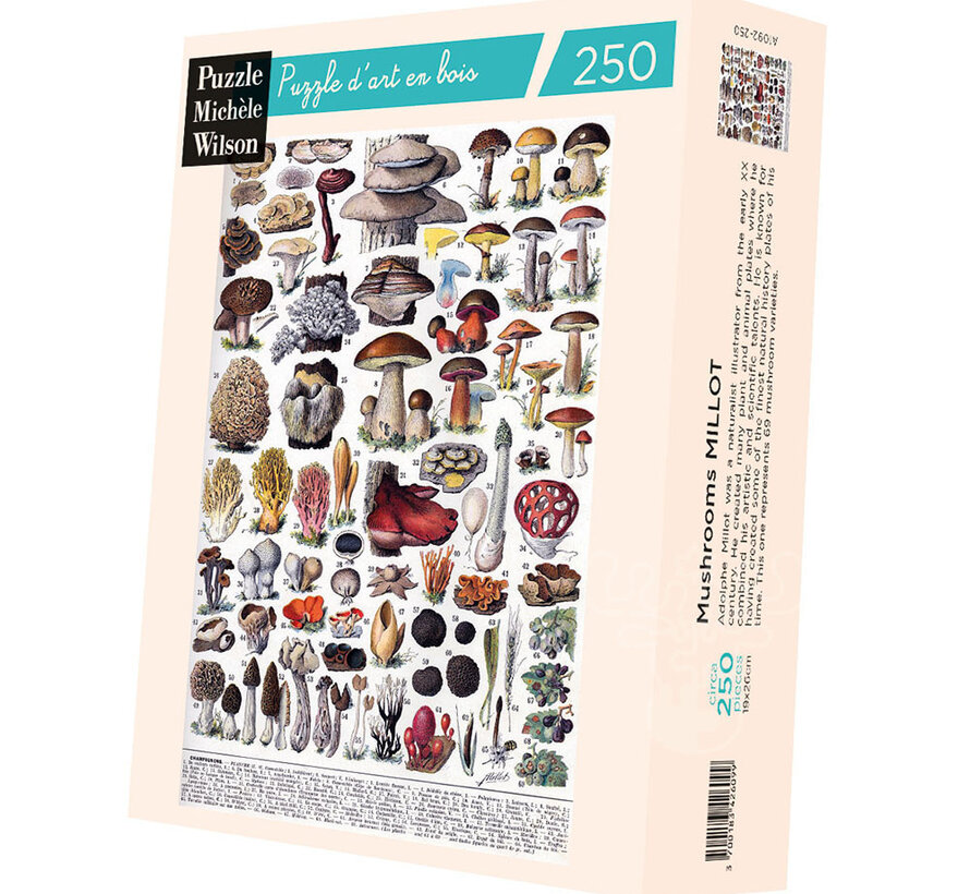 Michèle Wilson Millot: Mushrooms Wood Puzzle 250pcs