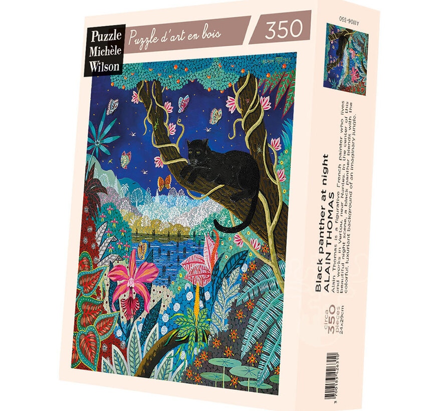 Michèle Wilson Thomas: Black Panther at Night Wood Puzzle 350pcs