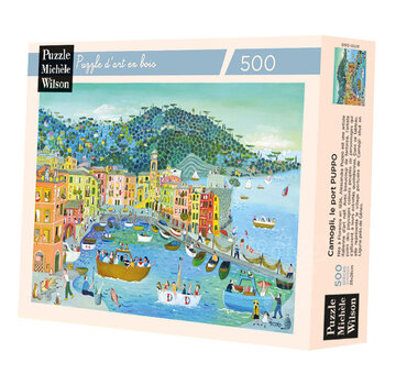 Puzzle Michèle Wilson Michèle Wilson Puppo: Camogli, The Port Wood Puzzle 500pcs
