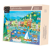 Puzzle Michèle Wilson Michèle Wilson Puppo: Portofino, The Harbor Wood Puzzle 350pcs