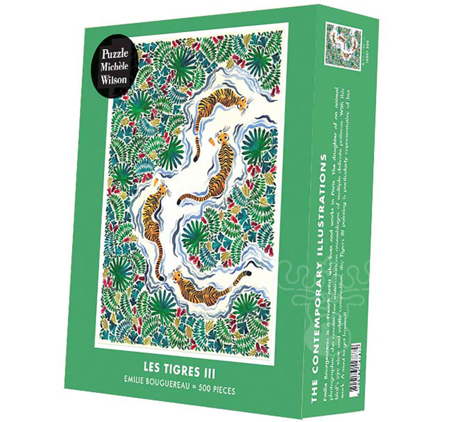 Michèle Wilson Bouguereau: Les tigres III Wood Puzzle 500pcs