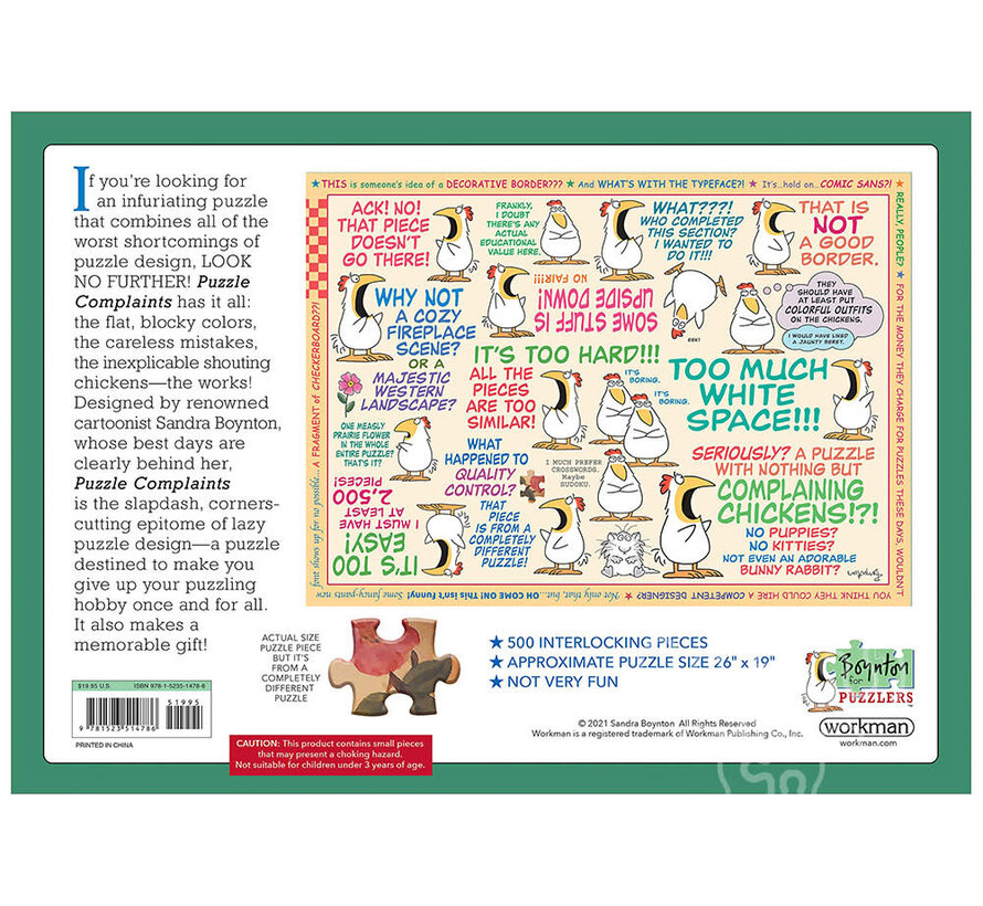 Boynton Sandra Boynton: Puzzle Complaints Puzzle 500pcs