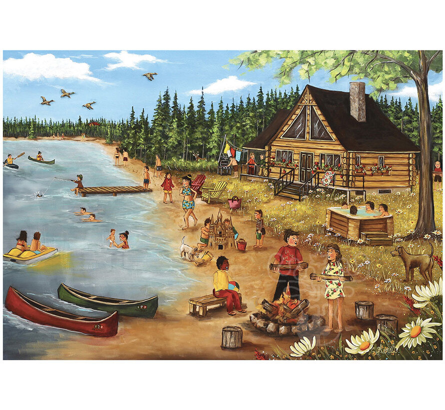FINAL SALE Pierre Belvedere Genest: Summer at the Log Cabin Puzzle 1000pcs