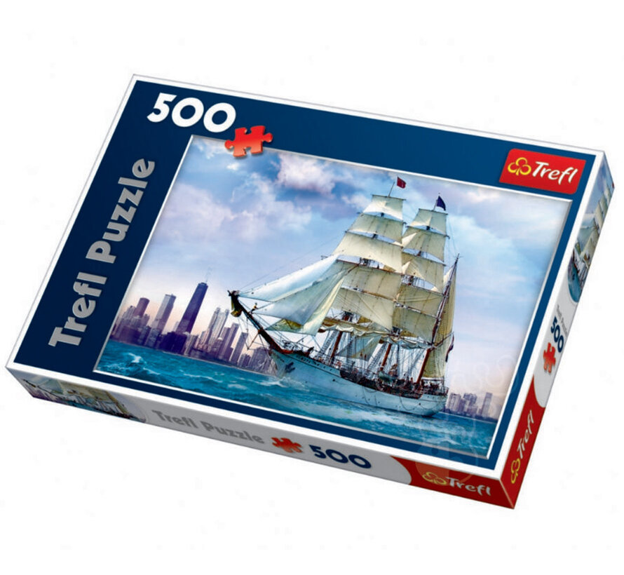 FINAL SALE Trefl Sailing Towards Chicago Puzzle 500pcs