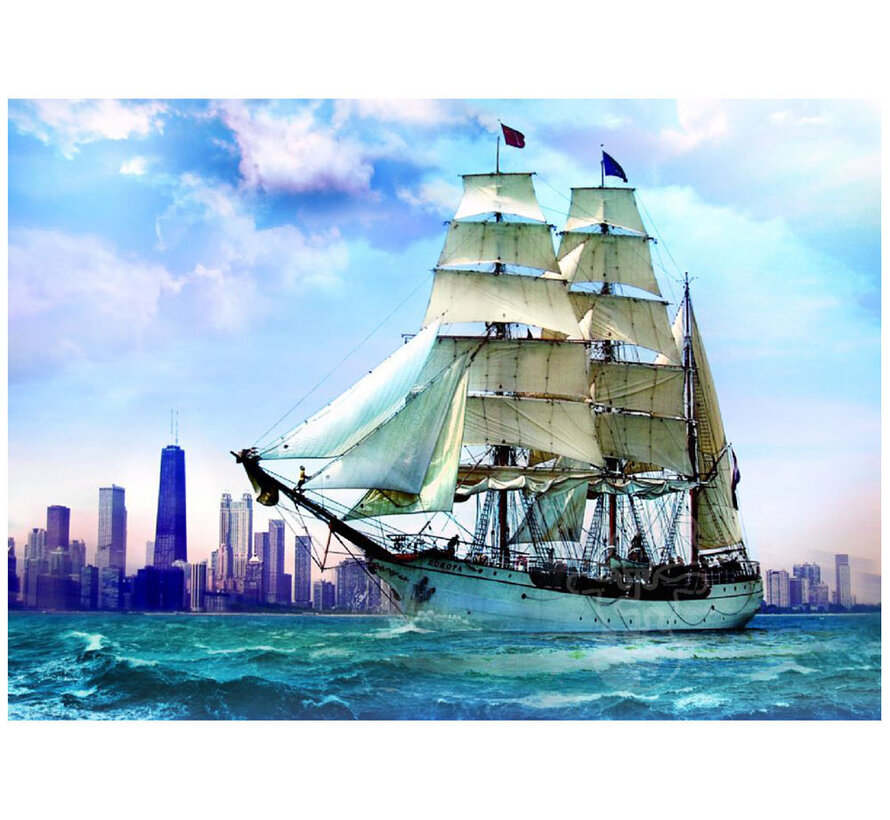 FINAL SALE Trefl Sailing Towards Chicago Puzzle 500pcs