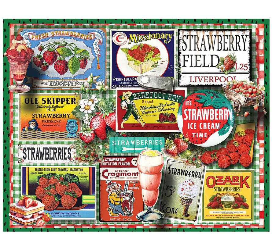 White Mountain Strawberries Puzzle 1000pcs