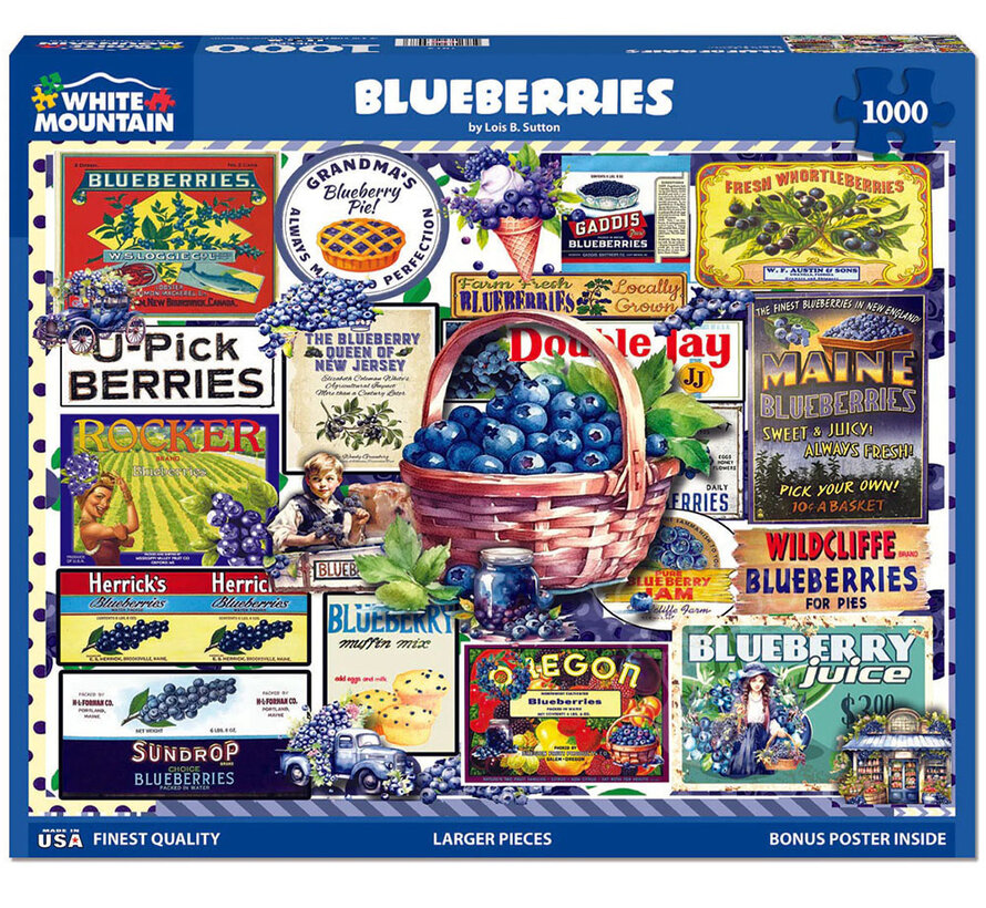 White Mountain Blueberries Puzzle 1000pcs