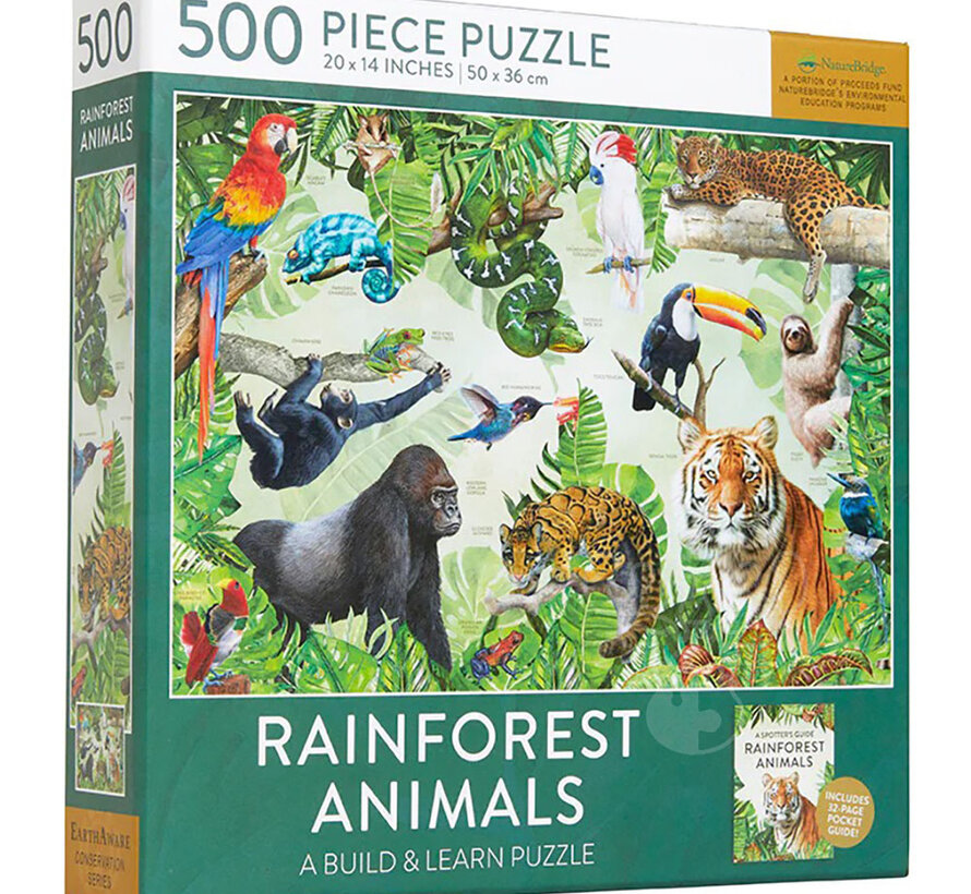 FINAL SALE Insight Editions Rainforest Animals Puzzle 500pcs