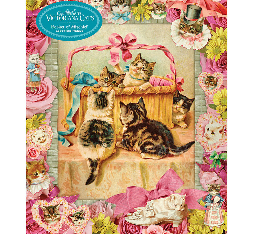 Workman Cynthia Harts Victoriana Cats: Basket Of Mischief Puzzle 1000pcs