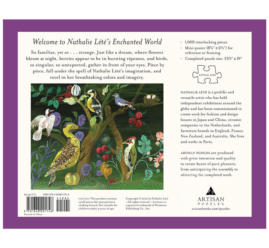 FINAL SALE Artisan Nathalie Lété: Tree Of Birds Puzzle 1000pcs