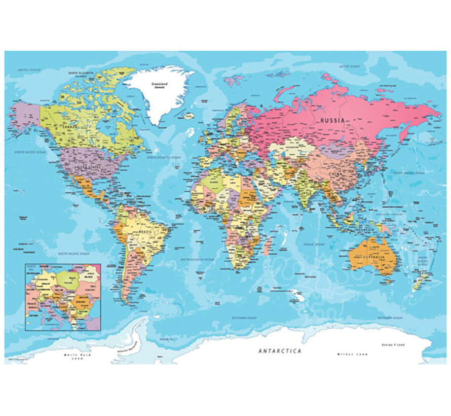 Eurographics Map of the World Puzzle 550pcs in a Shaped Tin