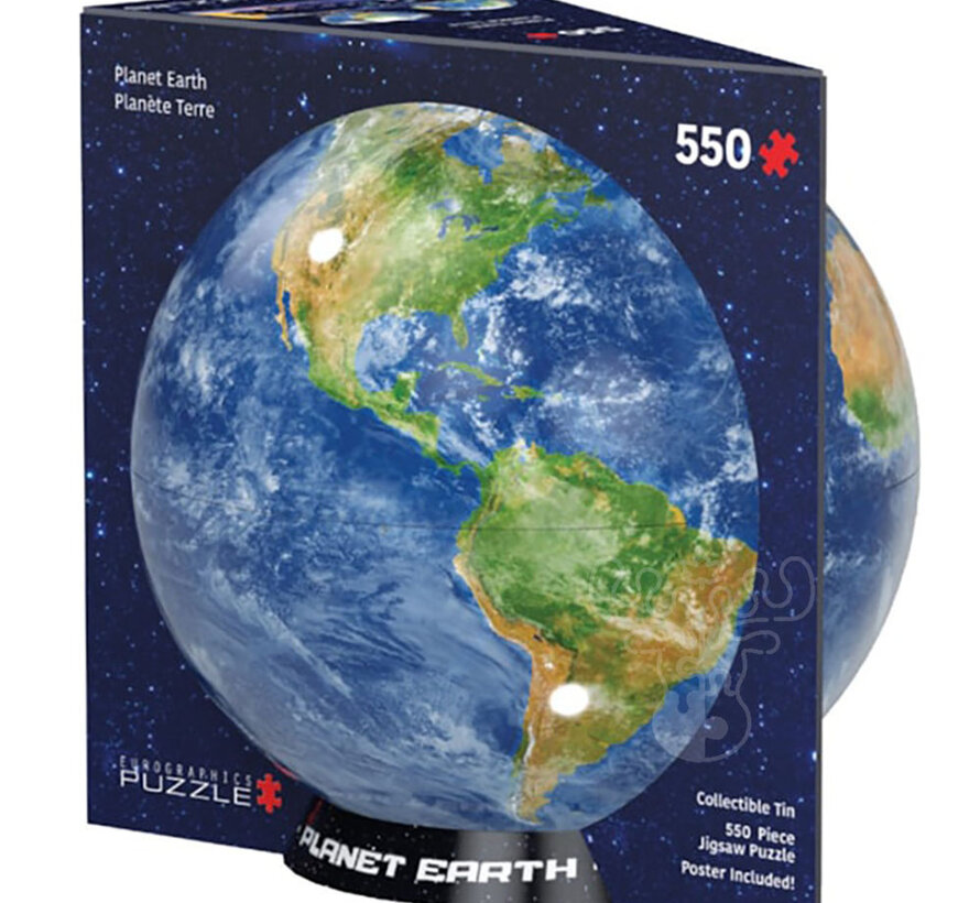 Eurographics Planet Earth Puzzle 550pcs in a Shaped Tin