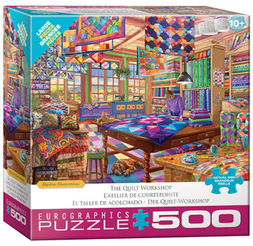 Eurographics Eurographics Bigelow Illustrations: The Quilt Workshop Large Pieces Family Puzzle 500pcs