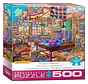 Eurographics Bigelow Illustrations: The Quilt Workshop Large Pieces Family Puzzle 500pcs