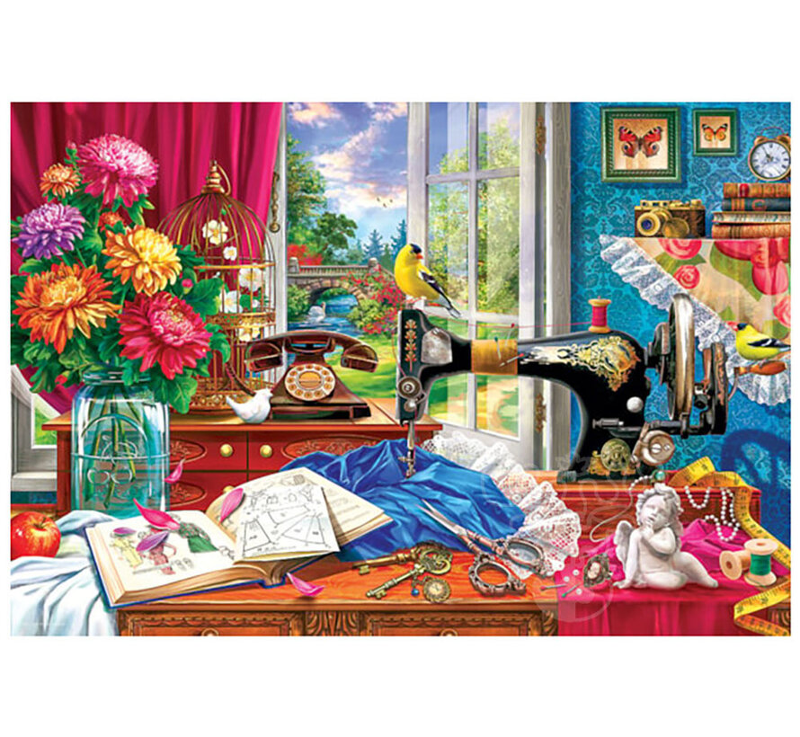 Eurographics Sewing Machine Puzzle 550pcs in a Shaped Tin