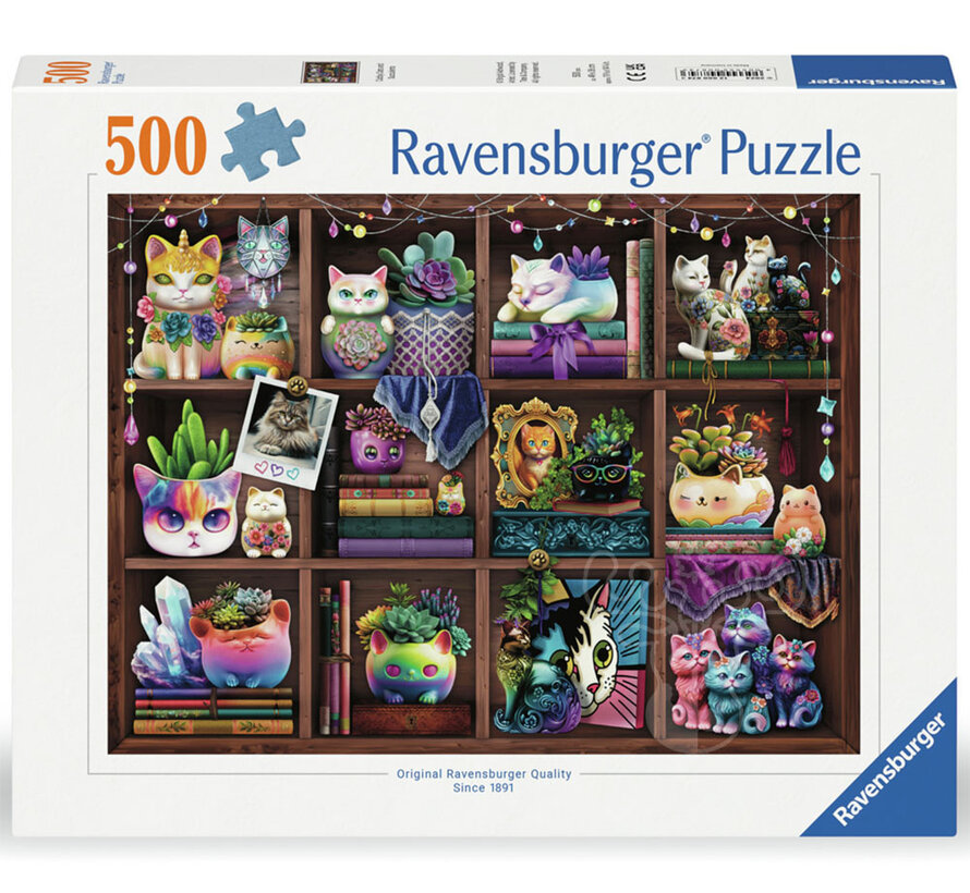 Ravensburger Cubby Cats and Succulents Puzzle 500pcs