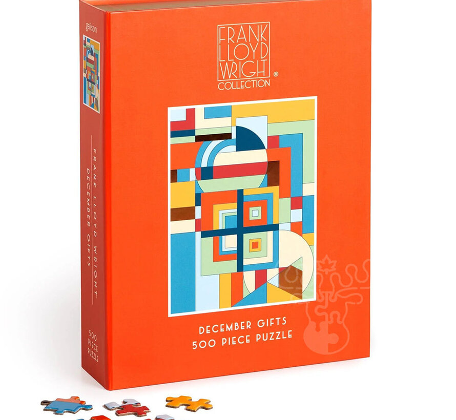 Galison Frank Lloyd Wright December Gifts Book Puzzle 500pcs