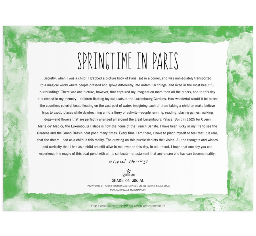 Galison Michael Storrings Springtime in Paris Puzzle 1000pcs